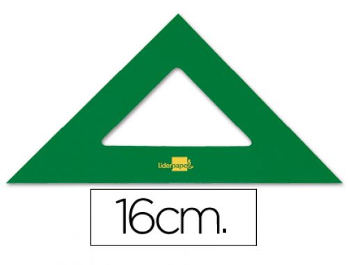 Esquadro liderpapel 16 cm plastico verde , Liderpapel , 43369 , 8423473433694